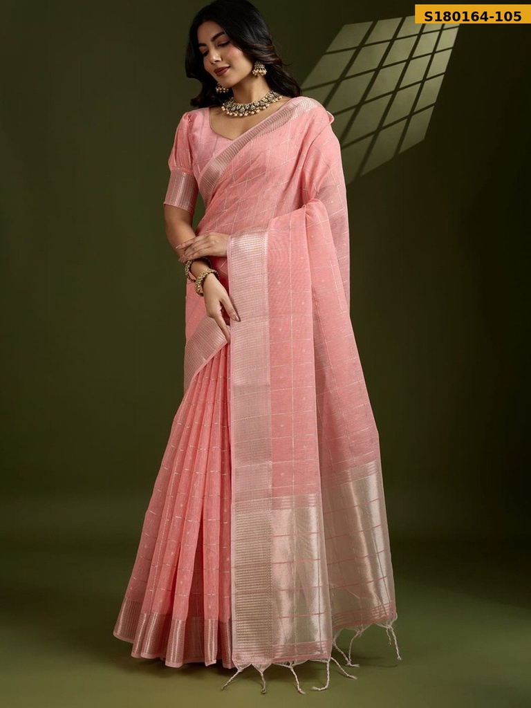 Fancy Tissue Linen Silk Saree