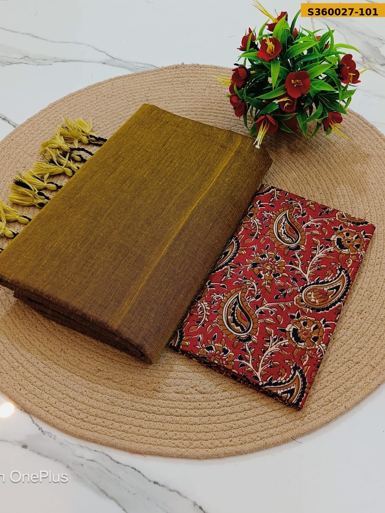 Plain Khadi Cotton Saree