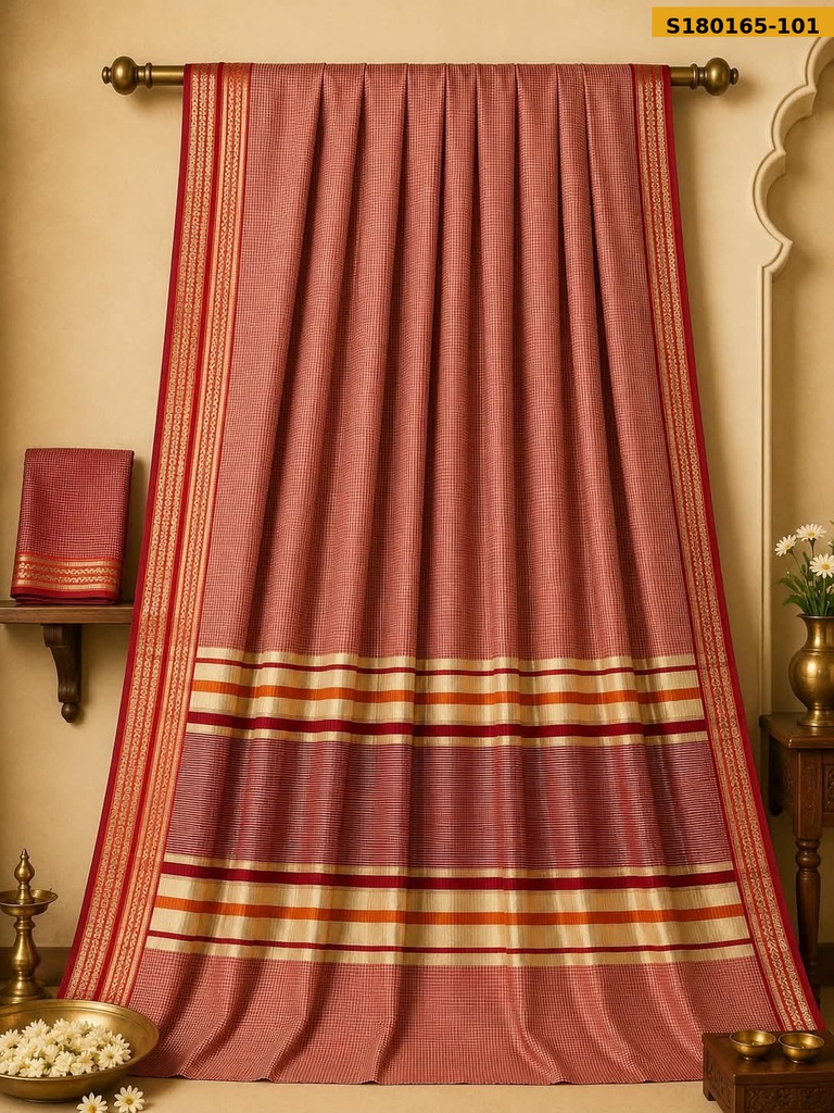 Fancy Cotton Checks Saree