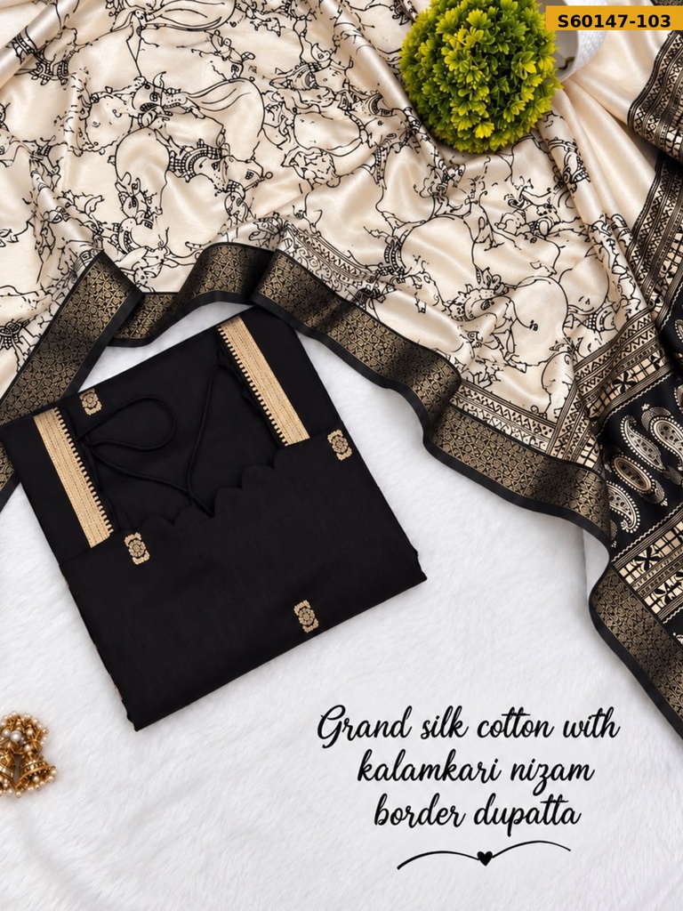Fancy Cotton Mangalagiri Silk Top With Dupatta