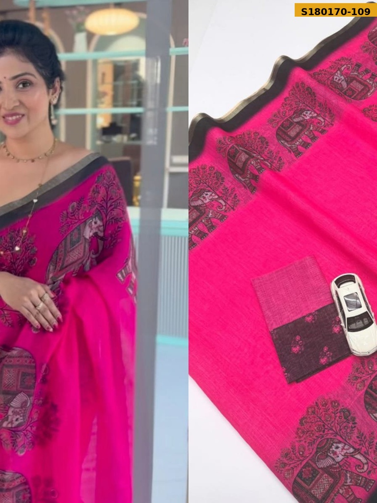 Fancy Soft Linen Sarees