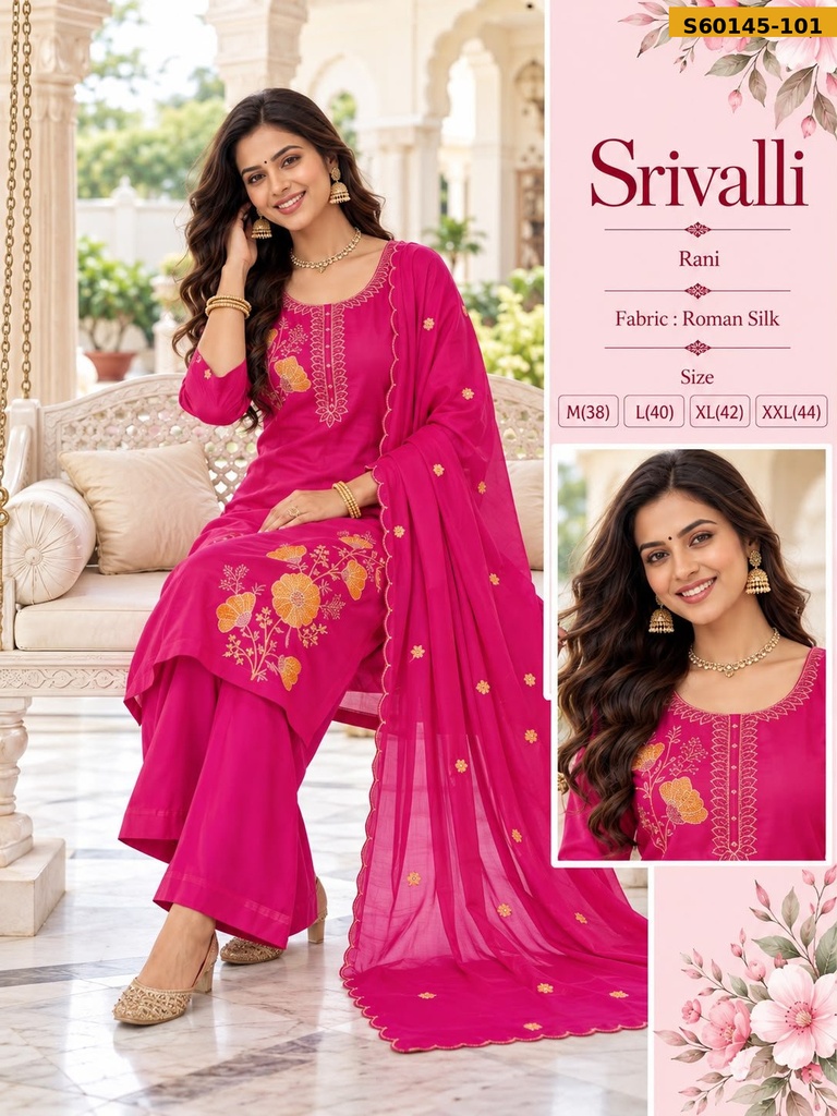 Fancy Mul Chanderi 3 Piece Set
