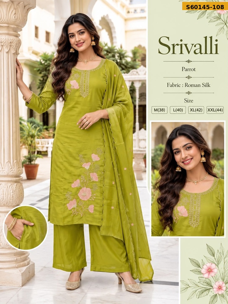 Fancy Mul Chanderi 3 Piece Set