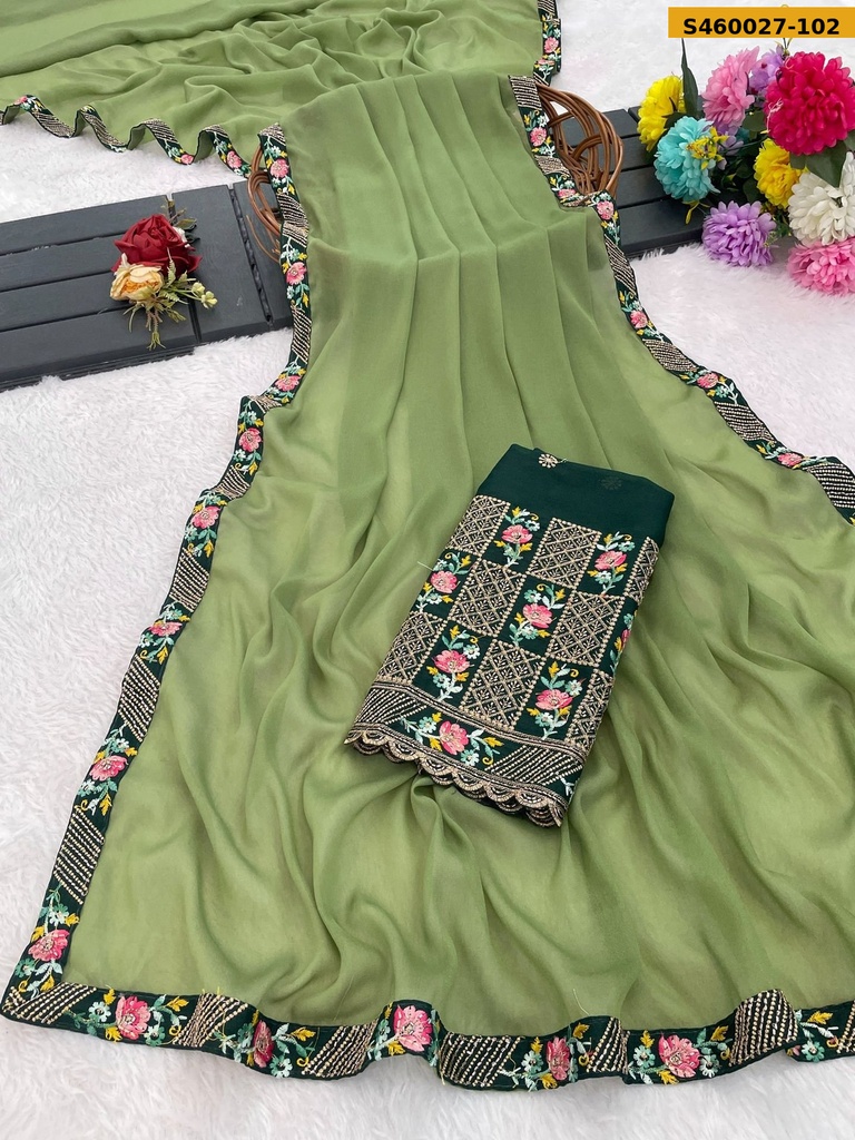 Fancy Star Georgette  Saree