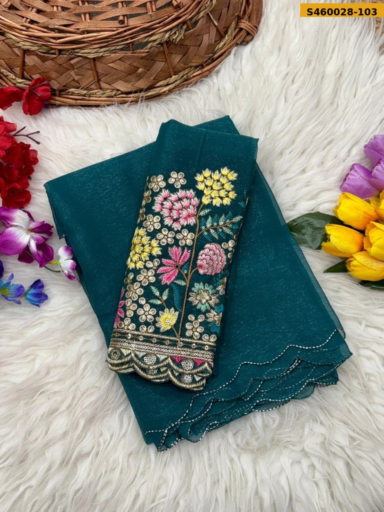 Fancy Shimmer Saree(S-100)