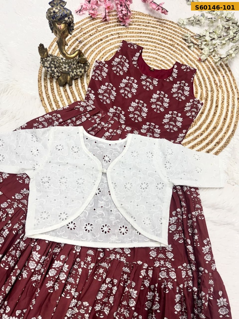 Fancy Soft Muslin Silk Max with Overcoat