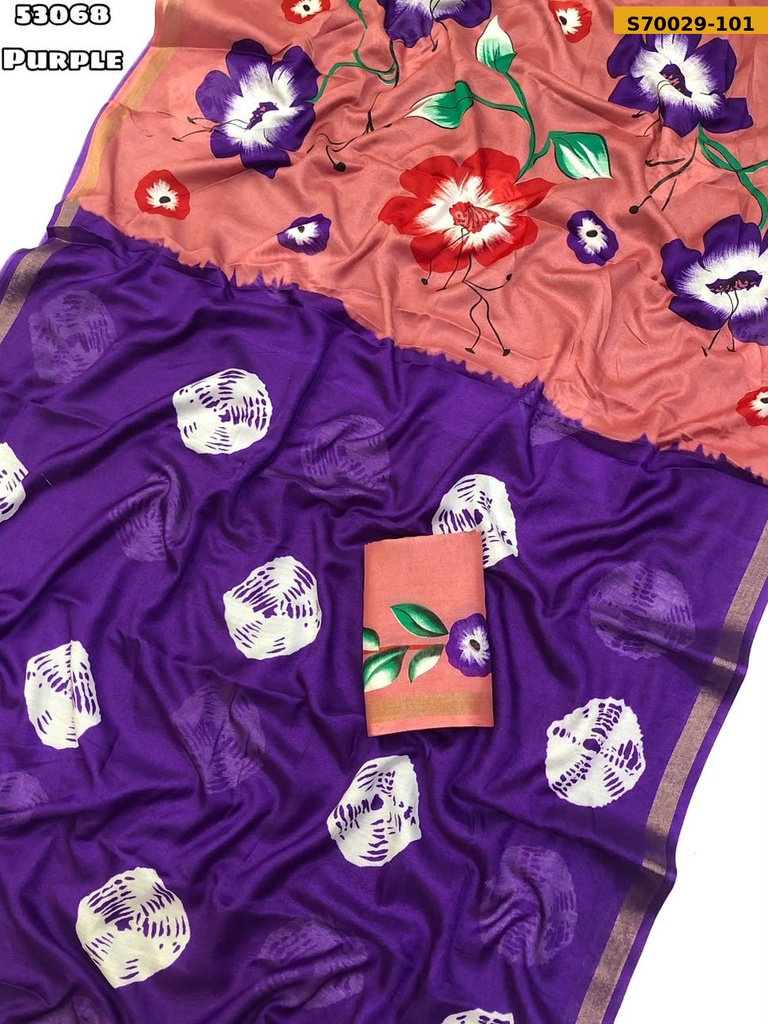 Fancy  Soft Mul Cotton Saree