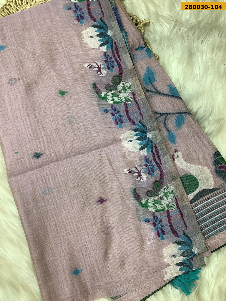 Fancy Ruby Muga Cotton saree