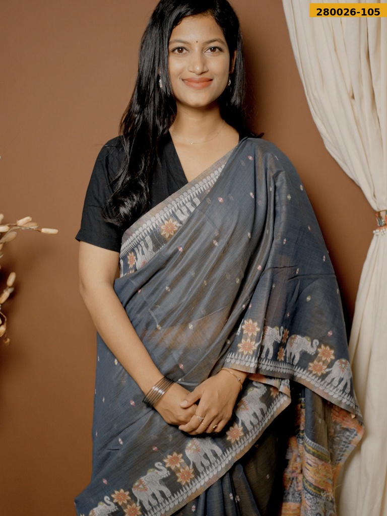 Fancy Milan Muga cotton saree
