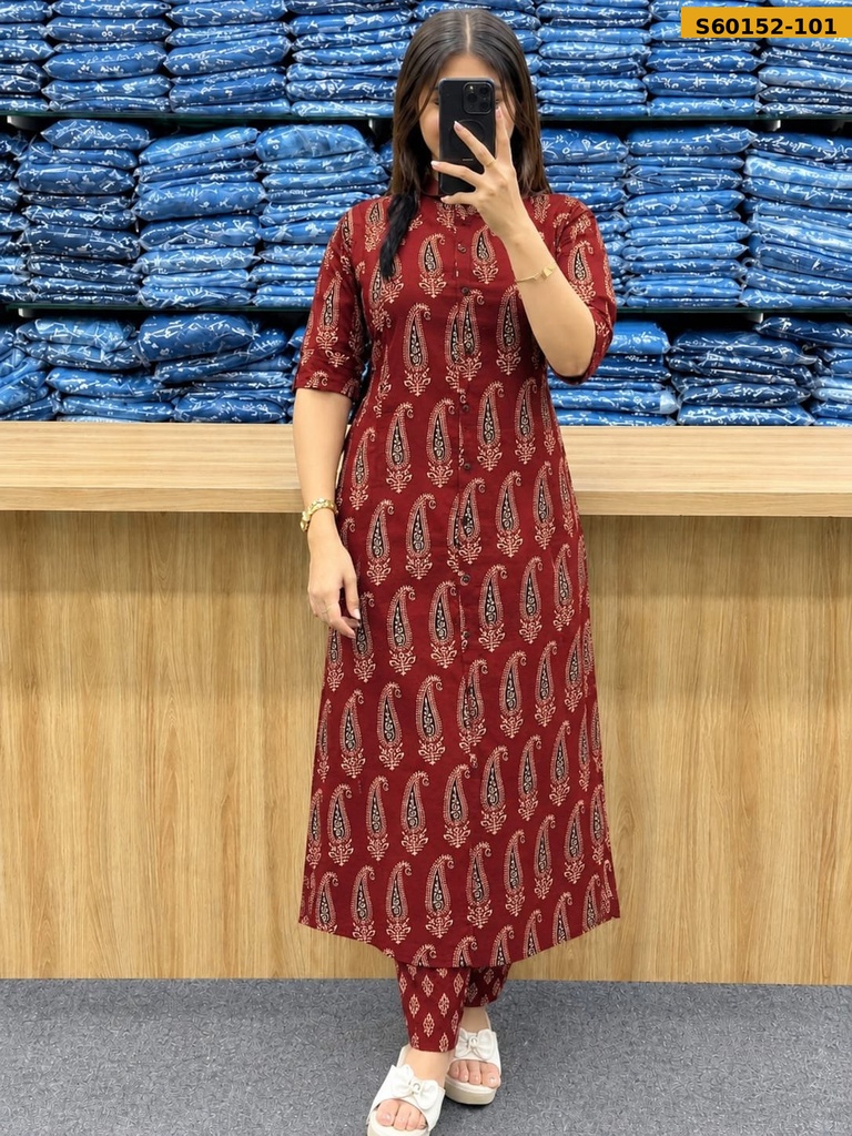 [S60152-101] Fancy Slub Rayon Coord Set (M, S60152-101)