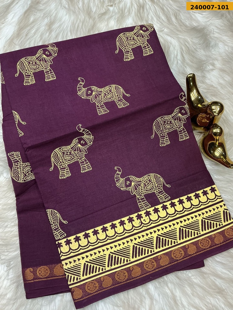Sungudi cotton printed sarees