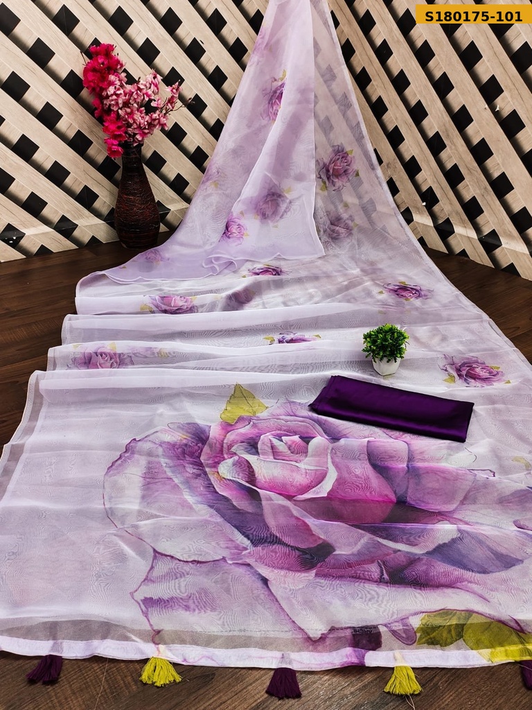 Fancy Organza Digital Print Saree
