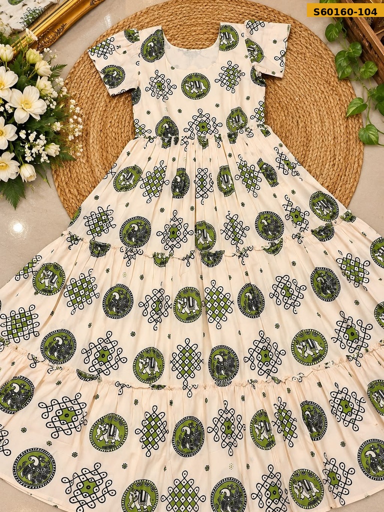 Fancy Mul Chanderi Muga Printed Maxi