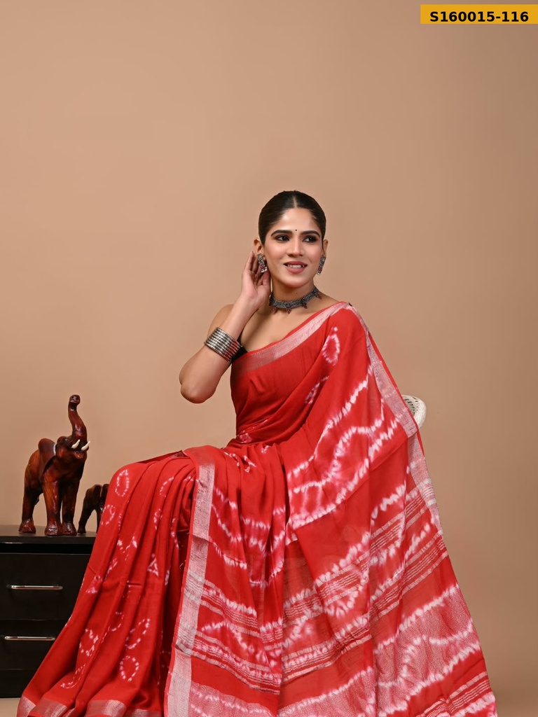Handblock Print Linen Sarees