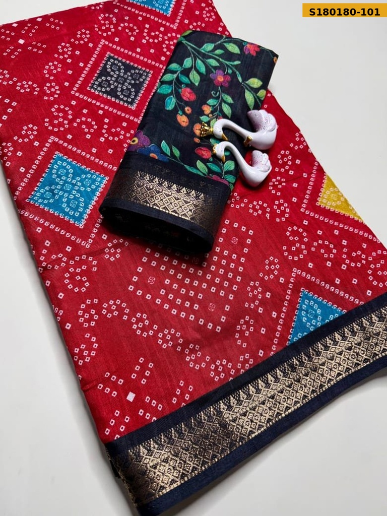 Fancy Dola Silk Bandhani  Printed Saree