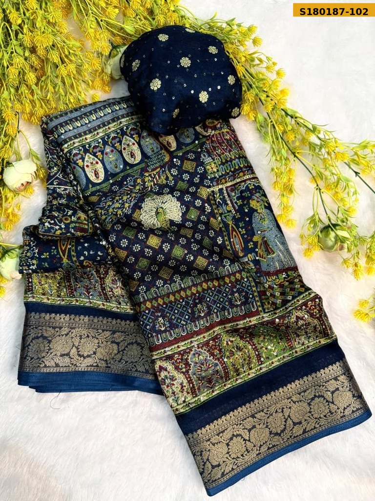 Fancy Marshmellow Silk Saree