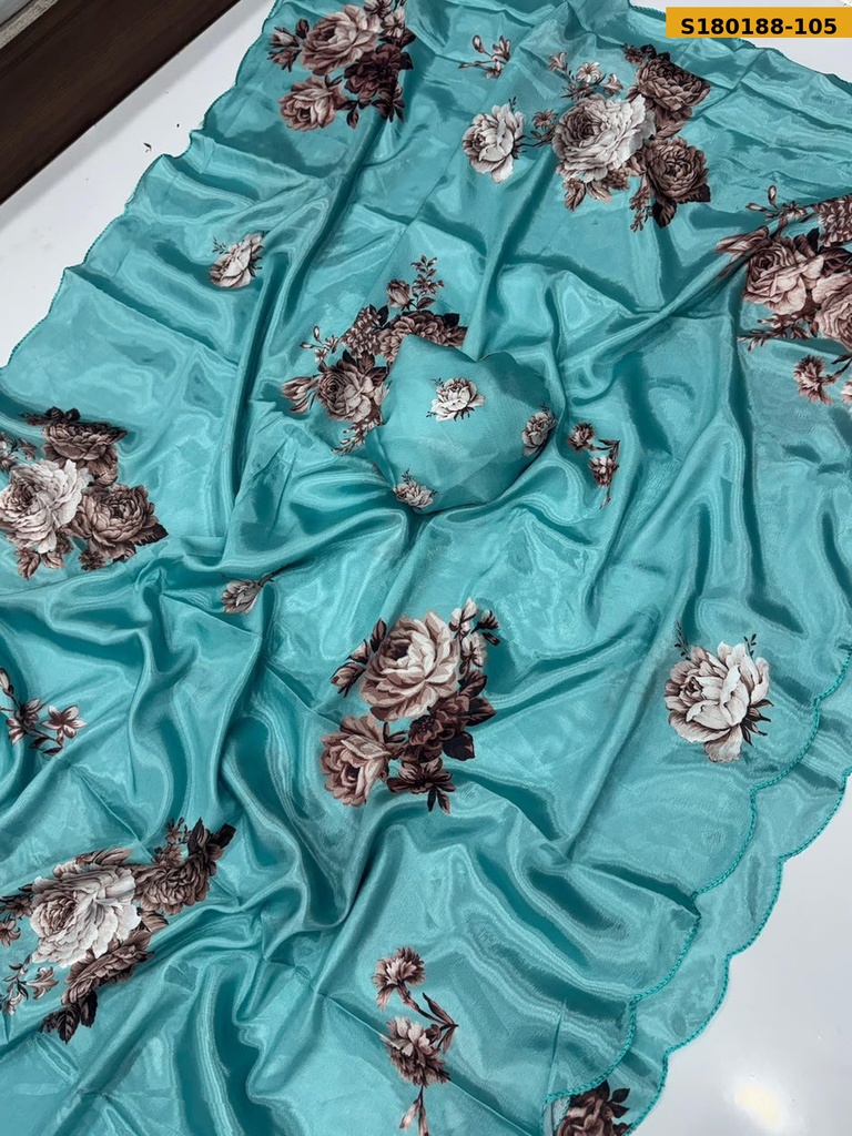 Fancy Soft Chinnon Silk Saree