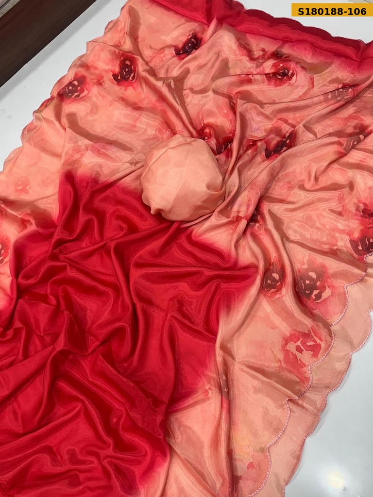Fancy Soft Chinnon Silk Saree