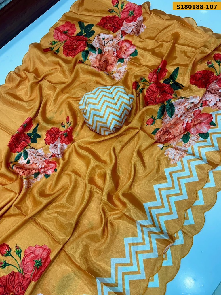 Fancy Soft Chinnon Silk Saree