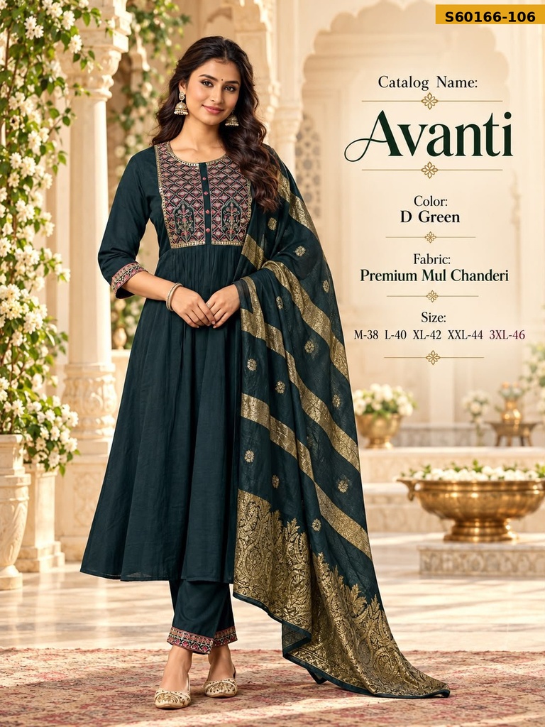 Fancy Mul Chanderi 3 Piece Set