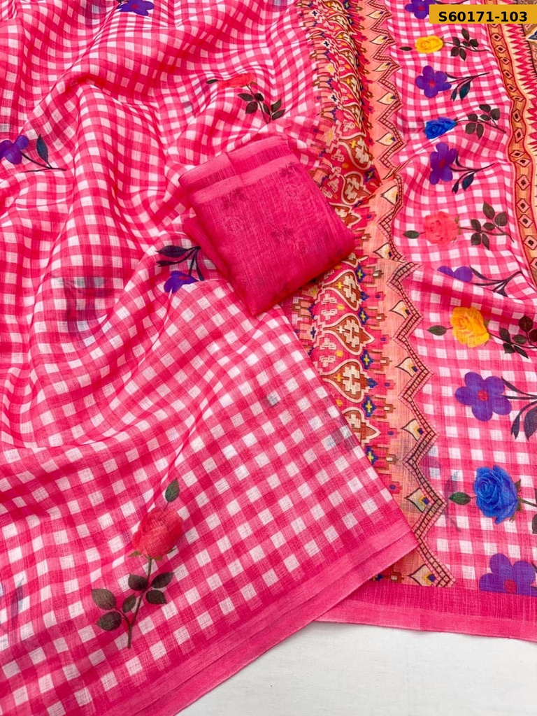 Fancy Linen Digital Print Saree