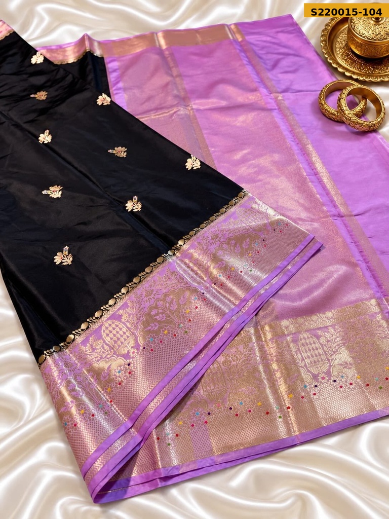 Banarasi Daible Semi Katan Soft Silk Saree