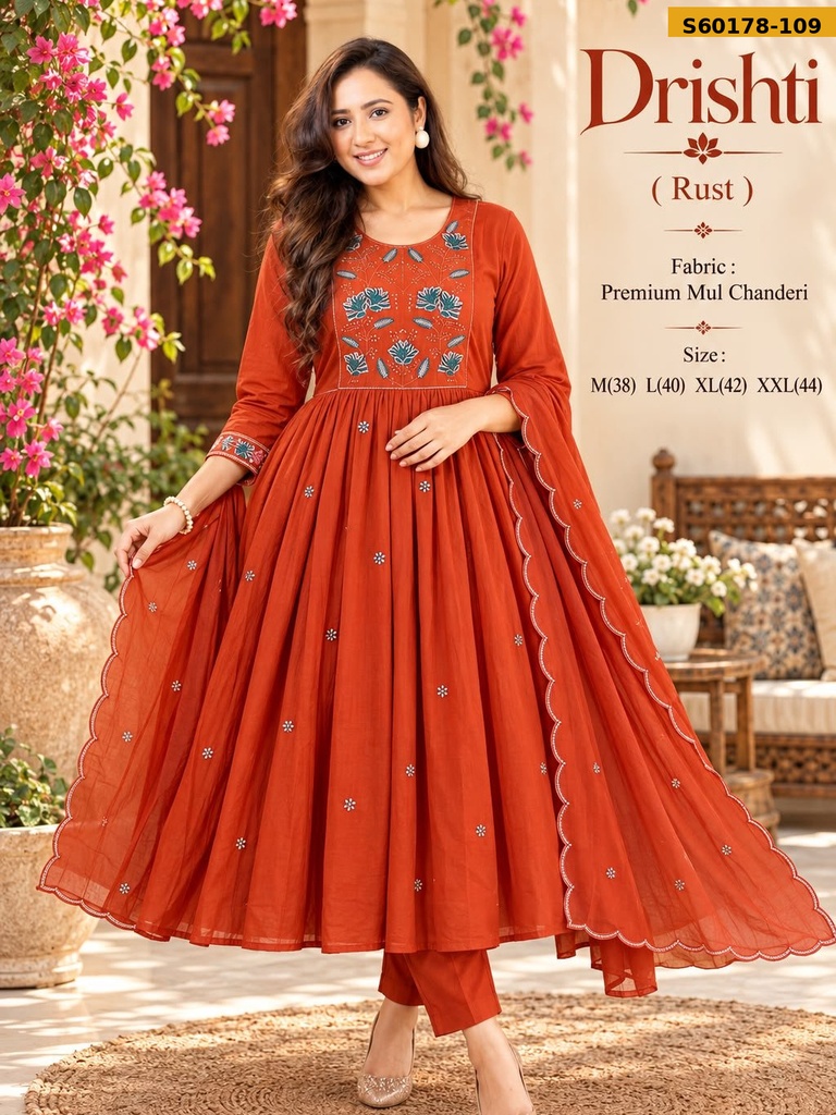 Fancy Soft Mul Chanderi 3 Piece Set