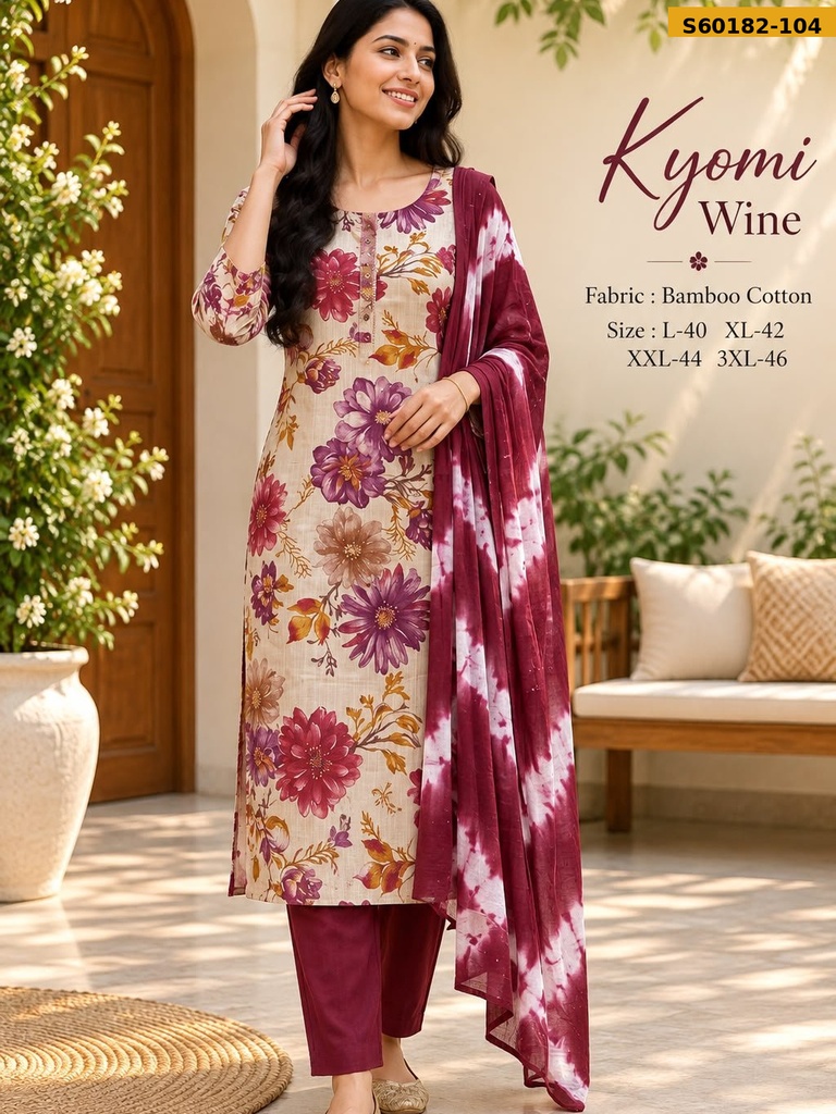 Fancy Bamboo Cotton 3 Piece Set