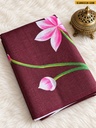 Fancy Linen Cotton Printed Saree