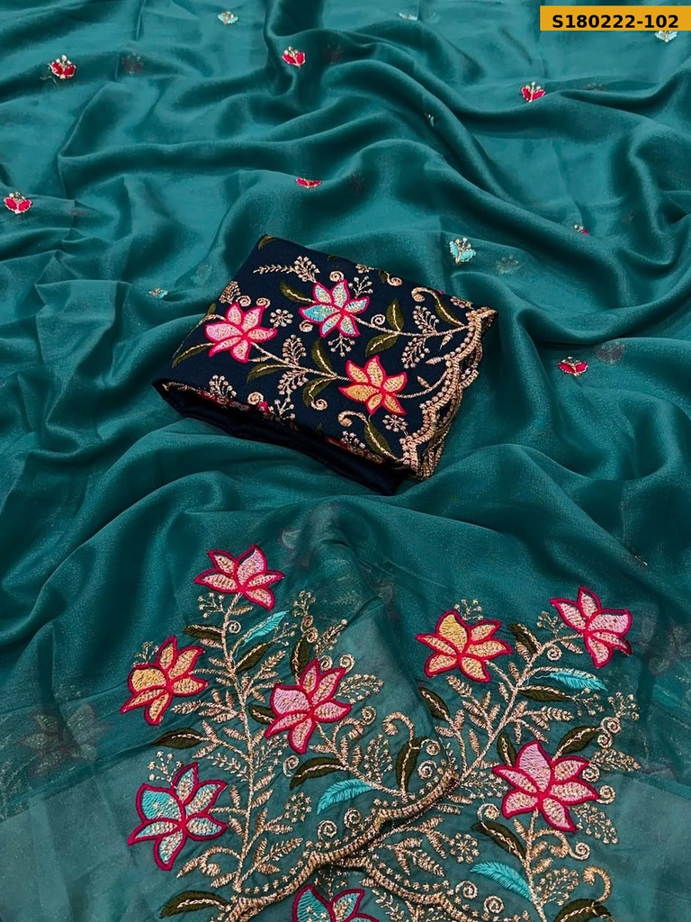 Fancy Star Georgette Silk Saree