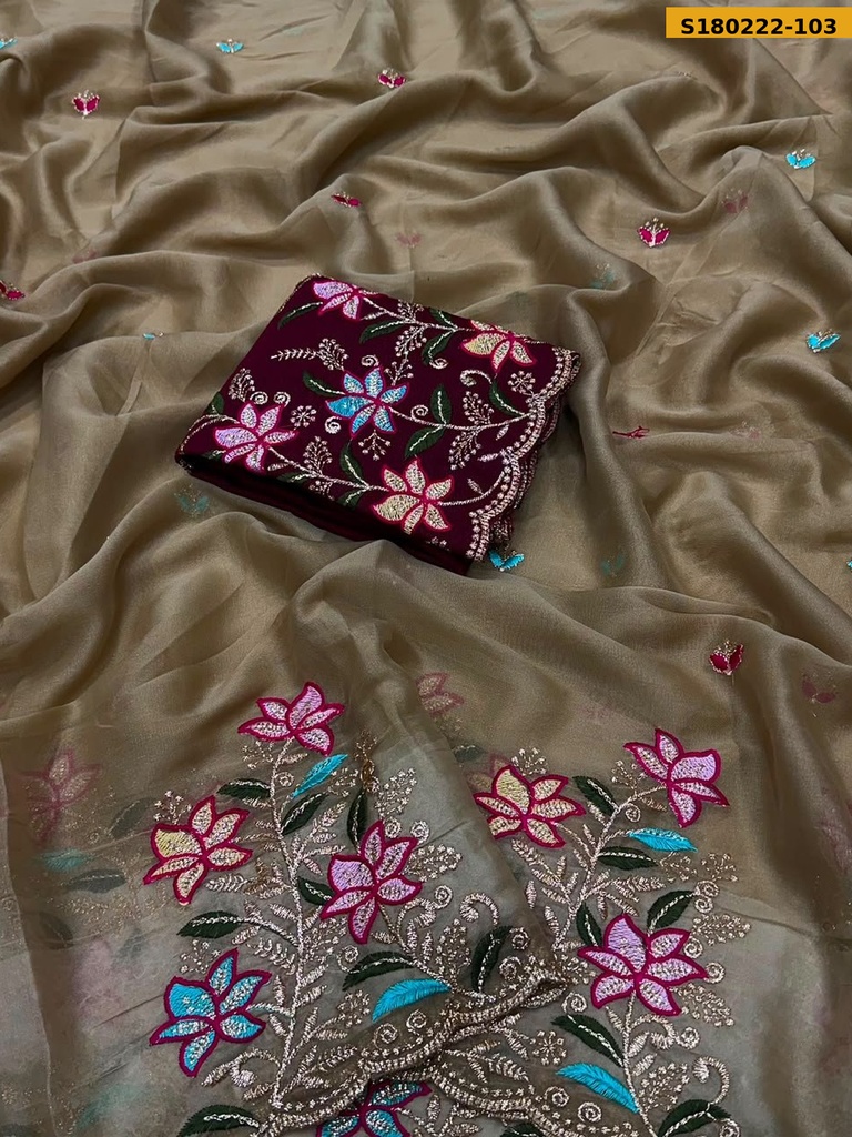 Fancy Star Georgette Silk Saree
