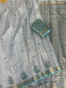 Linen Tissue silk digital printed sarees