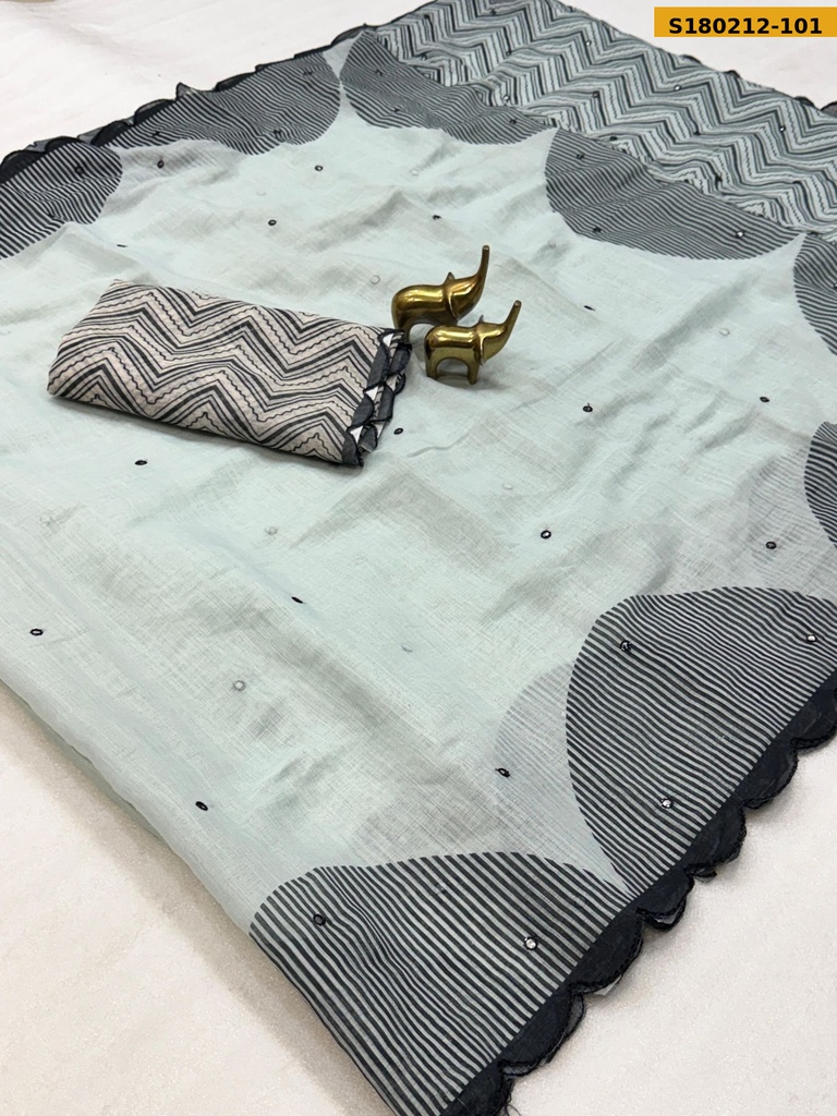 Fancy Soft Linen Cotton Saree