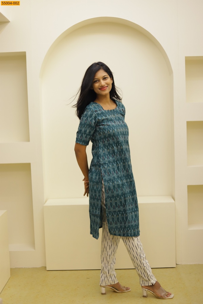 Handloom Ikkat Stiched Co-ord Set