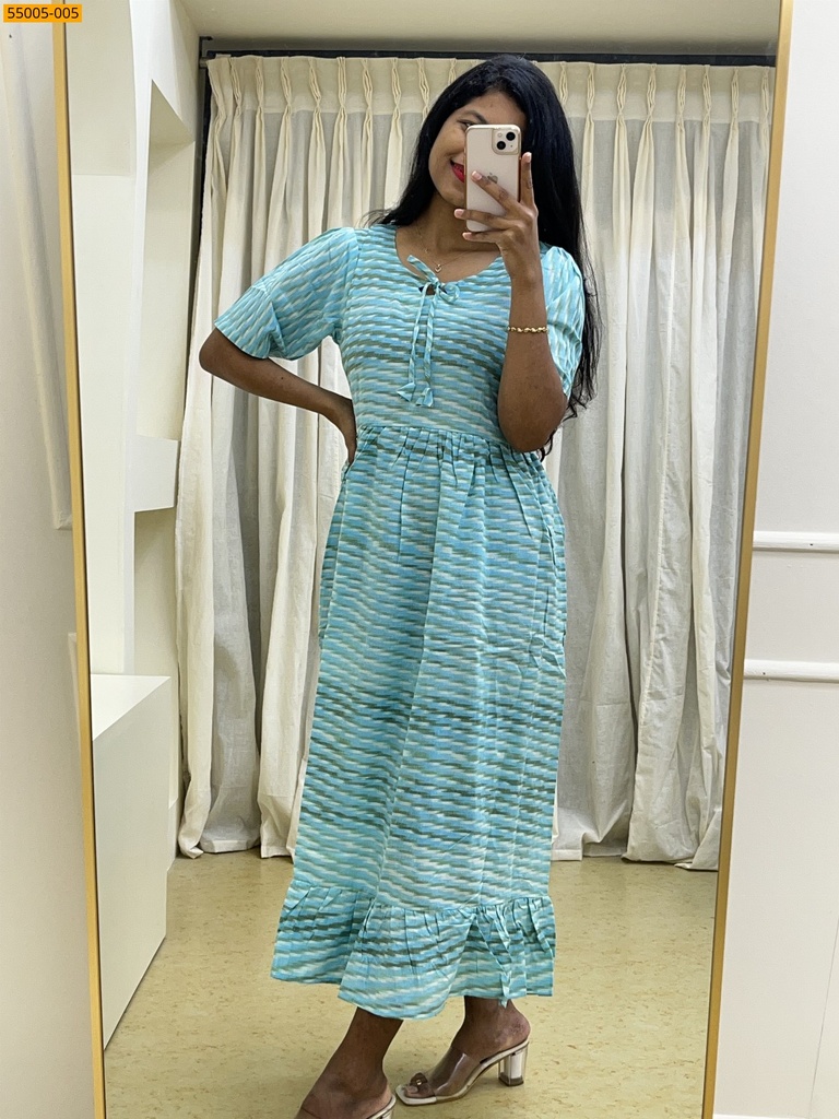 Ikkat Soft Pure Cotton Kurti