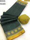 Fancy Soft Linen Geometric Printed Saree