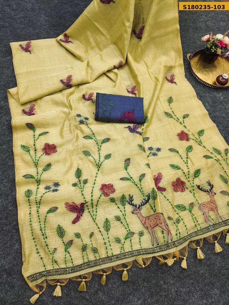 Fancy Soft Muga Cotton Saree