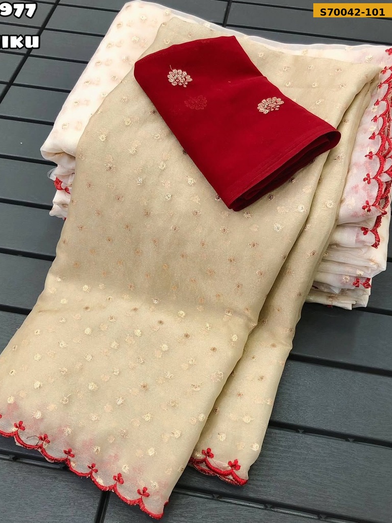 [S70042-101] Fancy Tissue Silk Saree (S70042-101)