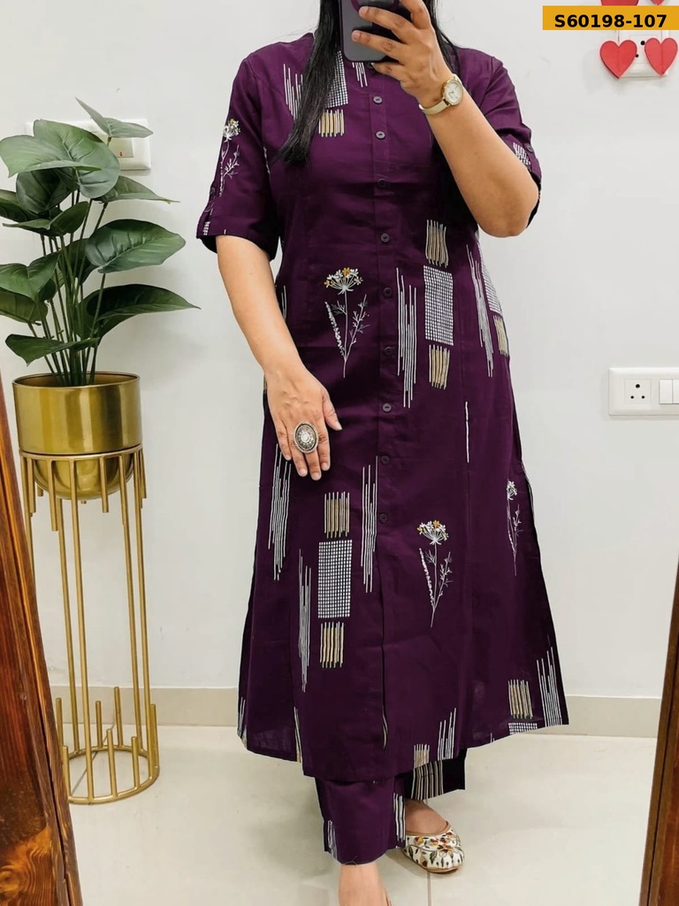 Fancy Rayon slub Kurti with pant