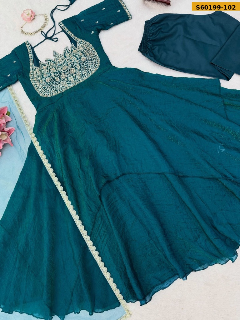 Fancy Gown with Pant Set