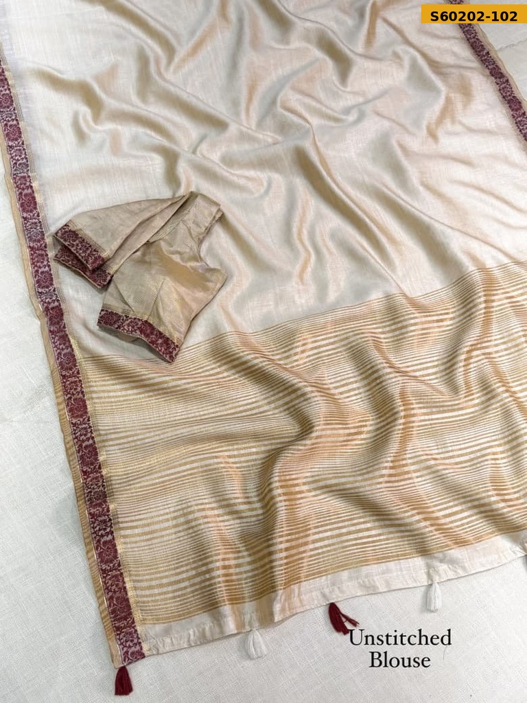 Fancy tusser cotton saree