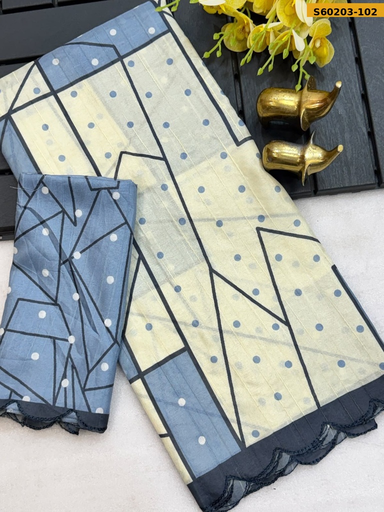 Fancy tusser silk saree