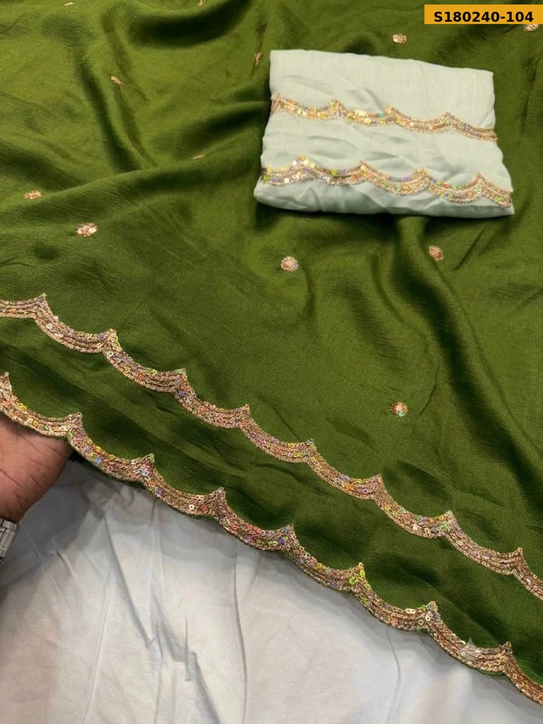 Fancy Vichitra Silk Saree